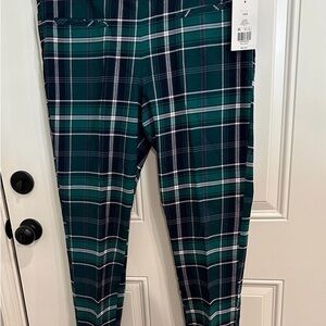 Crown & Ivy Black & Green Plaid pants.